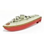 SUTCLIFFE MODELS; a tinplate model of a battle ship ‘Fury’, length 24cm.Additional