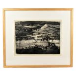 20TH CENTURY ENGLISH SCHOOL; etching, 'Football Match', indistinctly signed and titled in pencil,