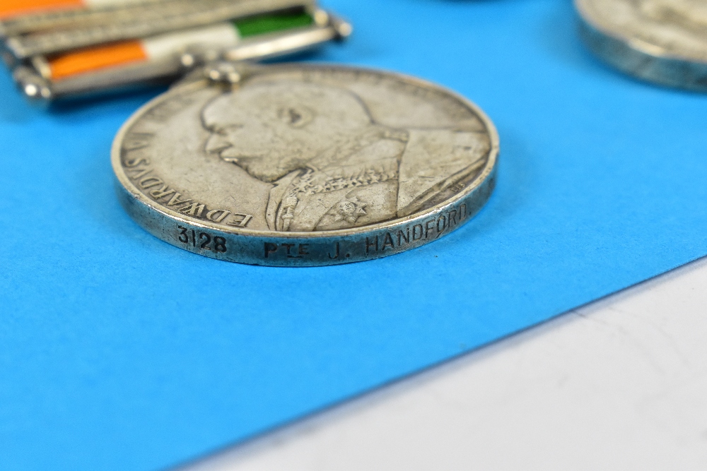 An India medal group awarded to 3128 Pte J. Handford 13th Btn Royal Scots, comprising India medal - Bild 4 aus 10