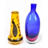 MURANO; a Sommerso bottle vase decorated with a blue, red and clear body, height 27cm, and an Art