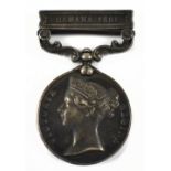 An India General Service medal awarded to 824 Pte W.A. Jones 2d. Bn. Manch. R., with Samana 1891