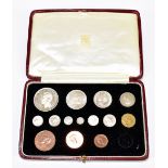 A cased specimen 1937 coin set (one missing).Additional InformationSome marks and scuffs to the