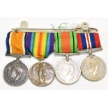 A pair of WWI medals and a pair of WWII medals awarded to 2.Lieut. M.P.S. Spencer.