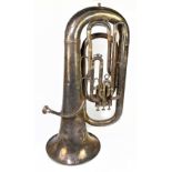 BOOSEY & HAWKES; a silver plated tuba, model 161564.