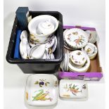 ROYAL WORCESTER; an 'Evesham' pattern tea and dinner service including casserole dishes, tureens,