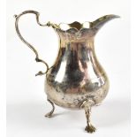 WALTER BRIND (PROBABLY); a George III hallmarked silver cream jug, London 1768, approx. 2.49ozt/77.