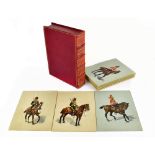 Thirty-two watercolours of cavalry uniforms of regiments in the British Army, all on card, captioned