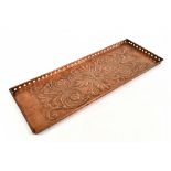 KESWICK SCHOOL OF INDUSTRIAL ART; an Arts & Crafts copper tray with embossed floral decoration, 56 x