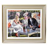 SHERREE VALENTINE DAINES; a limited edition print, 'Ascot Glamour', signed lower right, 11/20, 65