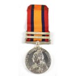 A QSA medal awarded to 7290 Pte G. Nelms, Royal Army Medical Corps, with Defence of Ladysmith and