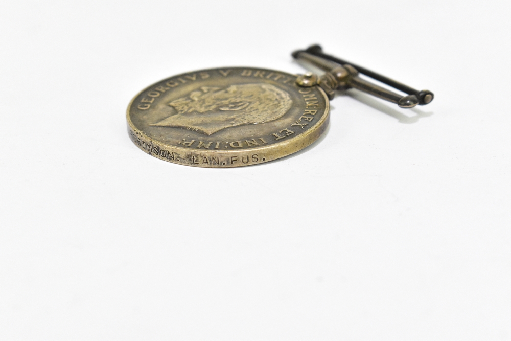 A WWI bronze memorial plaque awarded to Harold Brierley, with three WWI period medals awarded to - Image 16 of 21