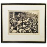 CHARLES FREDERICK TUNNICLIFFE (1901-1979); etching, ‘The Horse Fair, Macclesfield’, signed lower