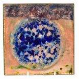 RAGNA SPERSCHNEIDER (1928-2003); an enamel decorated plate with shades of blue, green, gold and red,