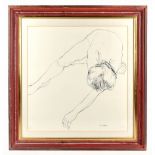 STEVEN COWLEY; pencil study, ‘Diagonals III’, study of relaxing female figure, signed lower right,