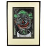 EMMANUEL LEVY (1900-1986); watercolour, portrait of a clown, signed lower left, 53 x 35cm, framed