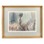 NED OWENS (1918-1990); pastel, study of a female nude, signed and dated 85, 25 x 36cm, framed and