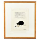 JOAN HICKSON; watercolour and ink on paper, depicting Postman Pat's cat Jess, signed lower right, 20