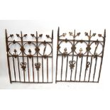 A pair of wrought iron gates, 85 x 106cm.