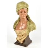 GOLDSCHEIDER; an Austrian bust of a maiden wearing veil, impressed and embossed marks to the