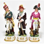 Three 20th century Continental figures of Napoleonic soldiers, tallest 31cm. Additional