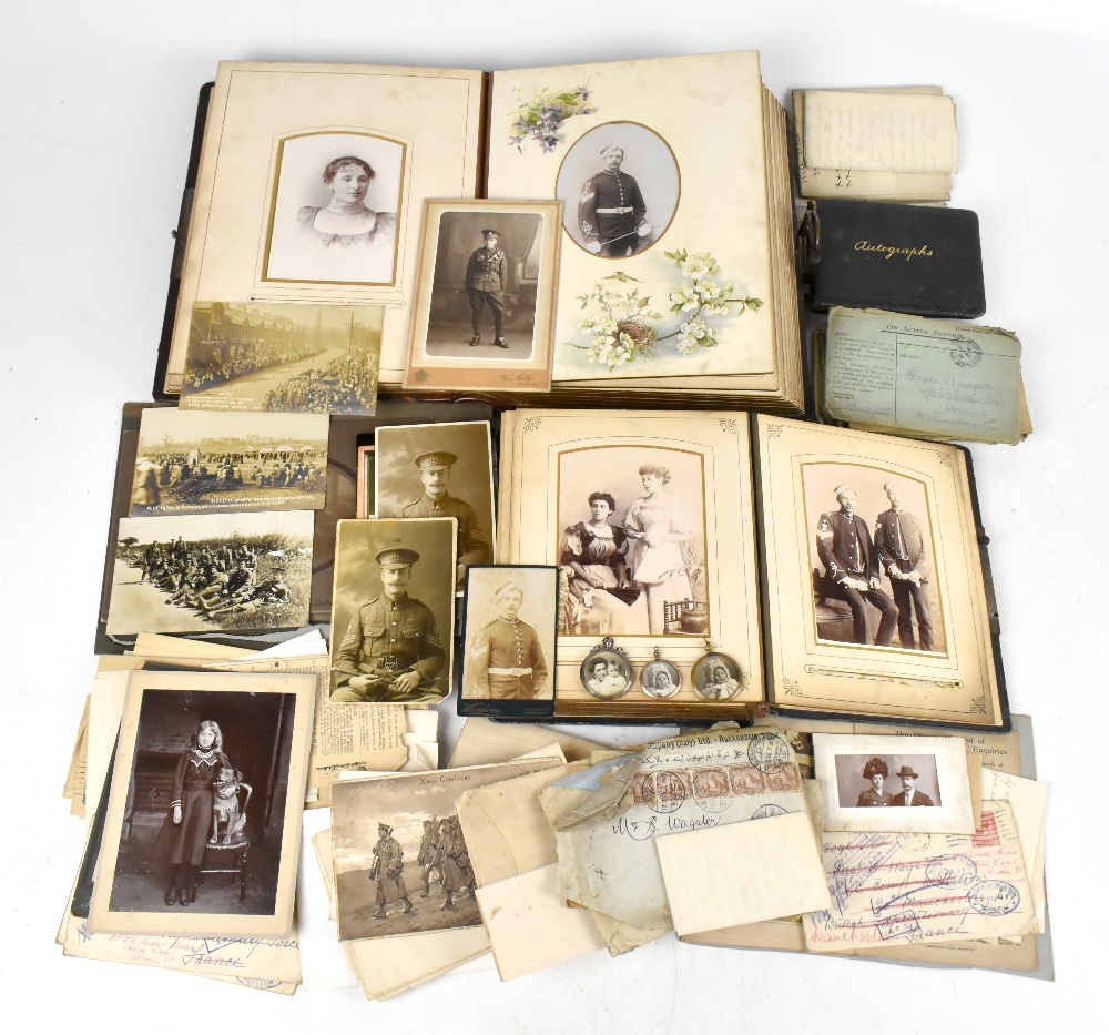 A collection of WWI letters and photographs including a selection of letters, pictures and