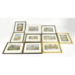 A collection of ten framed Macclesfield silks, including 'Capesthorne', 'St Paul's Cathedral',