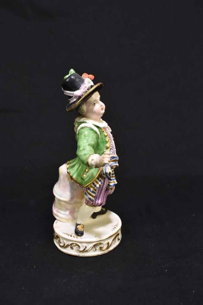 MEISSEN; an early 20th century figure of a portly young gentleman wearing elaborate clothing, - Image 2 of 9