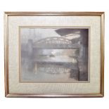 ROBERT 'BOB' RICHARDSON (born 1938); pastel, river scene with bridge, signed, 32.25 x 41.5cm, framed