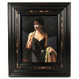 FABIAN PEREZ; hand embellished canvas on board, 'Night Walk IV', no.50/195, with certificate and