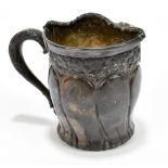 MAUSER MANUFACTURING CO; a sterling silver mug with detachable curved strained divide, and floral