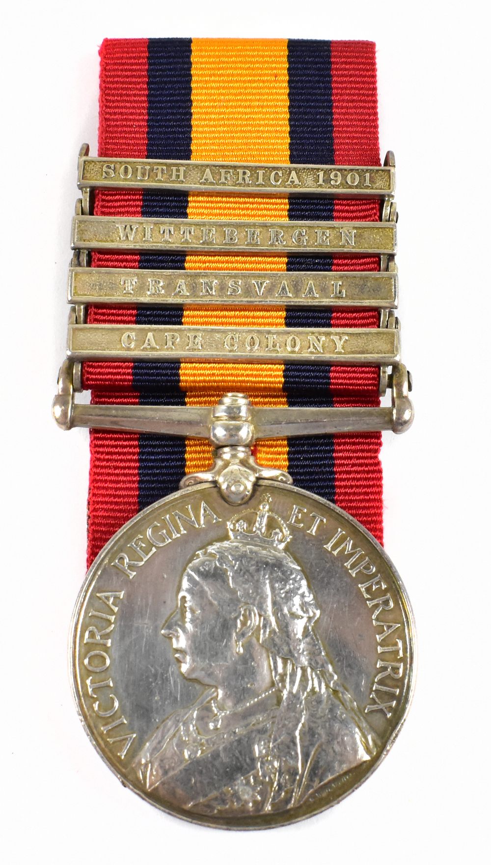 A QSA medal awarded to 1298 Pte P. Curley 2.E. York Regt, with South Africa 1901, Wittebergen,