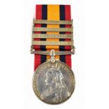 A QSA medal awarded to 1298 Pte P. Curley 2.E. York Regt, with South Africa 1901, Wittebergen,