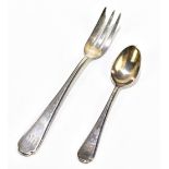 BRUCKMANN; a silver plated cake fork and teaspoon, both engraved with initials MH. Provenance: 'Haus