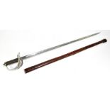 A George V officer's sword, the acid etched blade with crowned GR cipher, pierced steel guard and