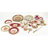 ROYAL CROWN DERBY; four 1128 Imari pattern plates, each a different design, with a 1128 pin dish,