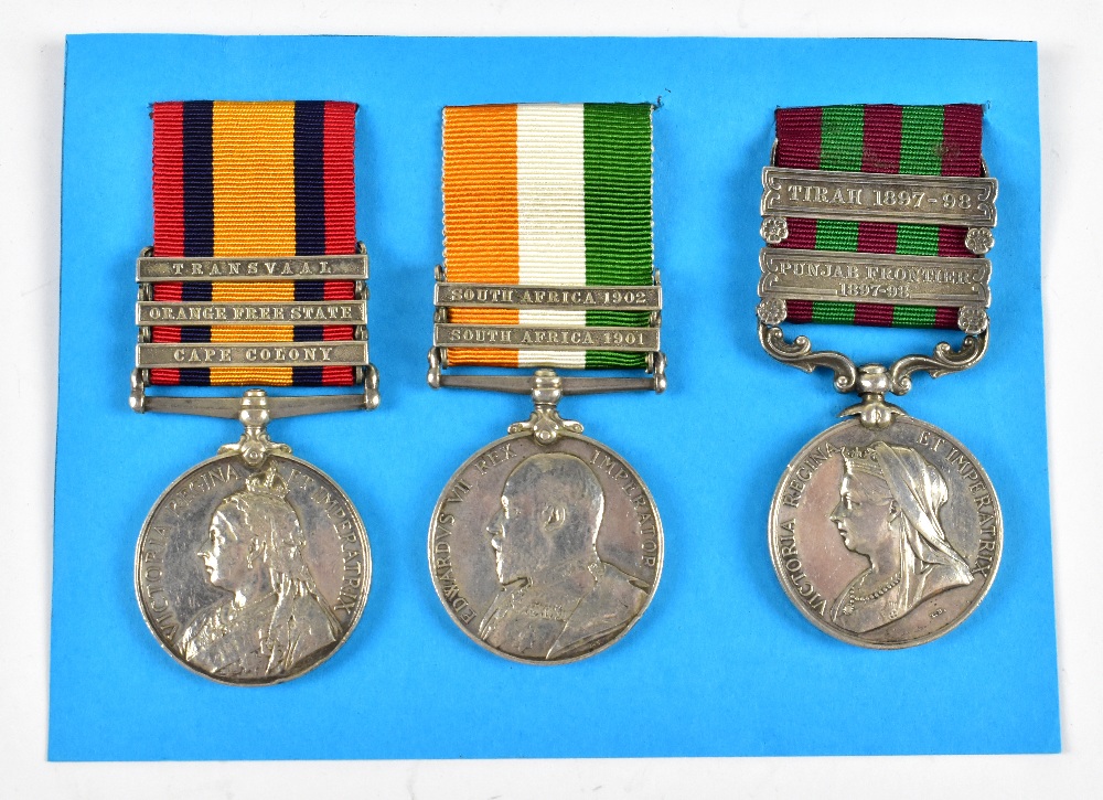 An India medal group awarded to 3128 Pte J. Handford 13th Btn Royal Scots, comprising India medal