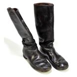 A pair of German military black leather boots.