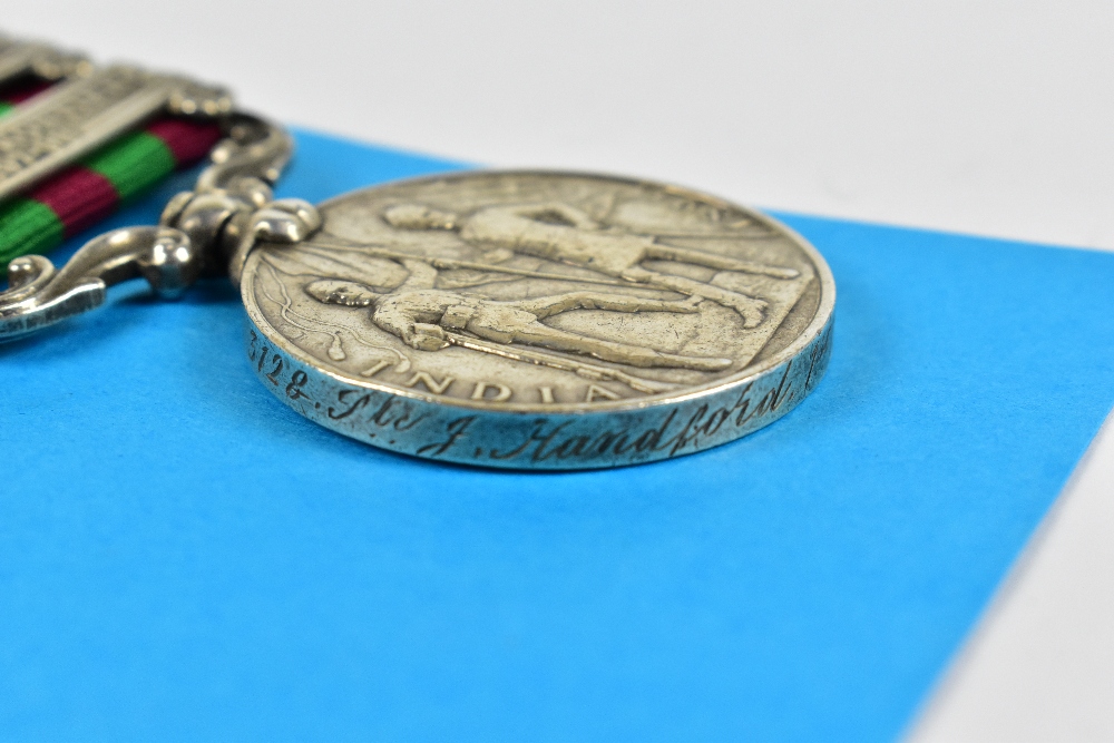 An India medal group awarded to 3128 Pte J. Handford 13th Btn Royal Scots, comprising India medal - Bild 5 aus 10