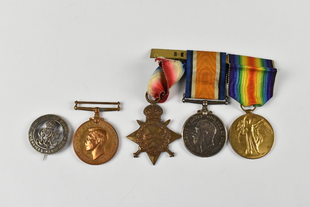 A WWI medal group awarded to GS-5013 Cpl T.W. Roberts R.F.U.S, comprising 1914-15 Star, no.6-5013 - Image 4 of 7