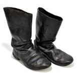 A pair of German military black leather boots.