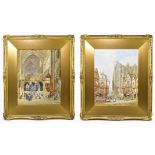 HENRY SCHAFER; pair of watercolours, 'Ste. Madeleine Troyes, France', and 'Beauvais, France', both