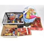 A collection of assorted diecast models and vehicles, predominantly fire engines, various