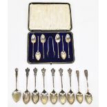 JOSEPH RODGERS & SONS; a set of six George V hallmarked silver teaspoons produced for the Manchester