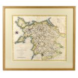 J. CARY; a coloured map of North Wales, 41 x 48cm, framed and glazed.