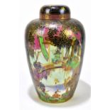 DAISY MAKEIG-JONES FOR WEDGWOOD; a ginger jar and cover of shouldered form, decorated with fairies