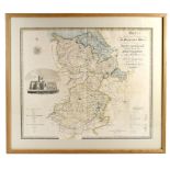 C & J GREENWOOD; a 19th century map of the North East circuit of the Principality of Wales,