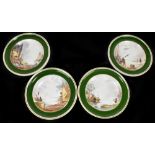 MINTONS; a set of four Urbanware plates decorated with figures within coastal landscapes, printed