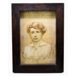 MRS P MOORE-BROWNE; a substantial plaster relief, 'Audrey Jane Coleridge', inscribed on label