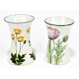 WEMYSS WARE; two weighted vases, one example painted with buttercups, impressed mark and