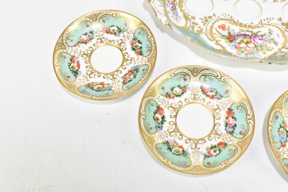 SEVRES; a late 19th century porcelain desk stand of shaped oval form, with integrated handles, - Bild 3 aus 13